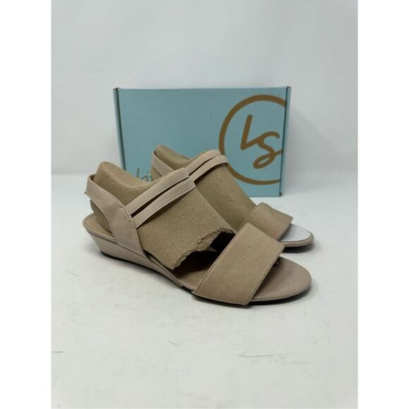 LifeStride Women's Yolo Wedge Sandal Taupe Size 8M Medium NEW with Box - Picture 1 of 11